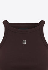 4G Logo Ribbed Crop Tank Top