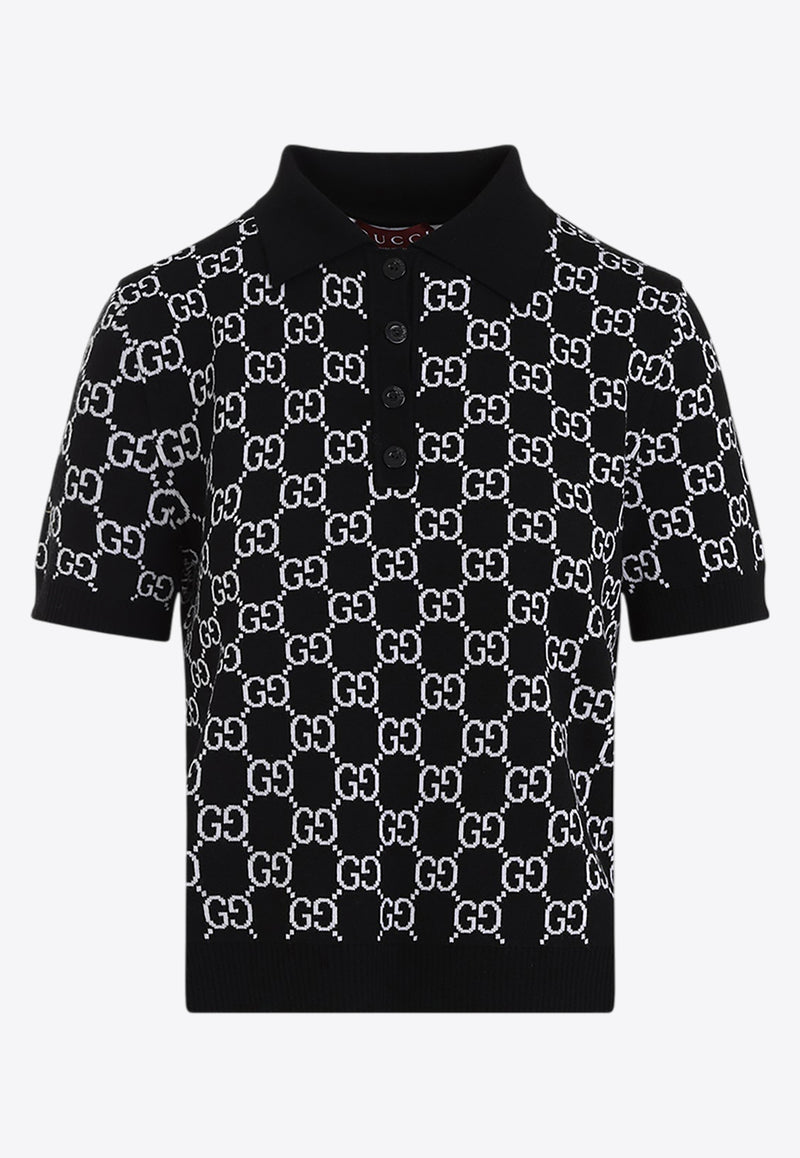 GG Motif Knit Polo T-shirt