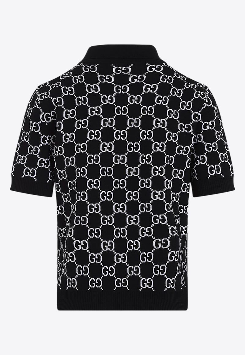 GG Motif Knit Polo T-shirt