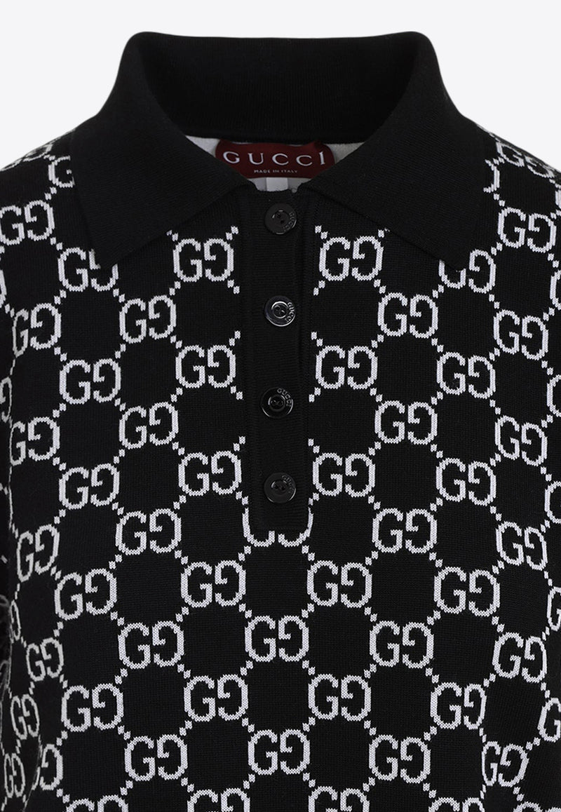 GG Motif Knit Polo T-shirt