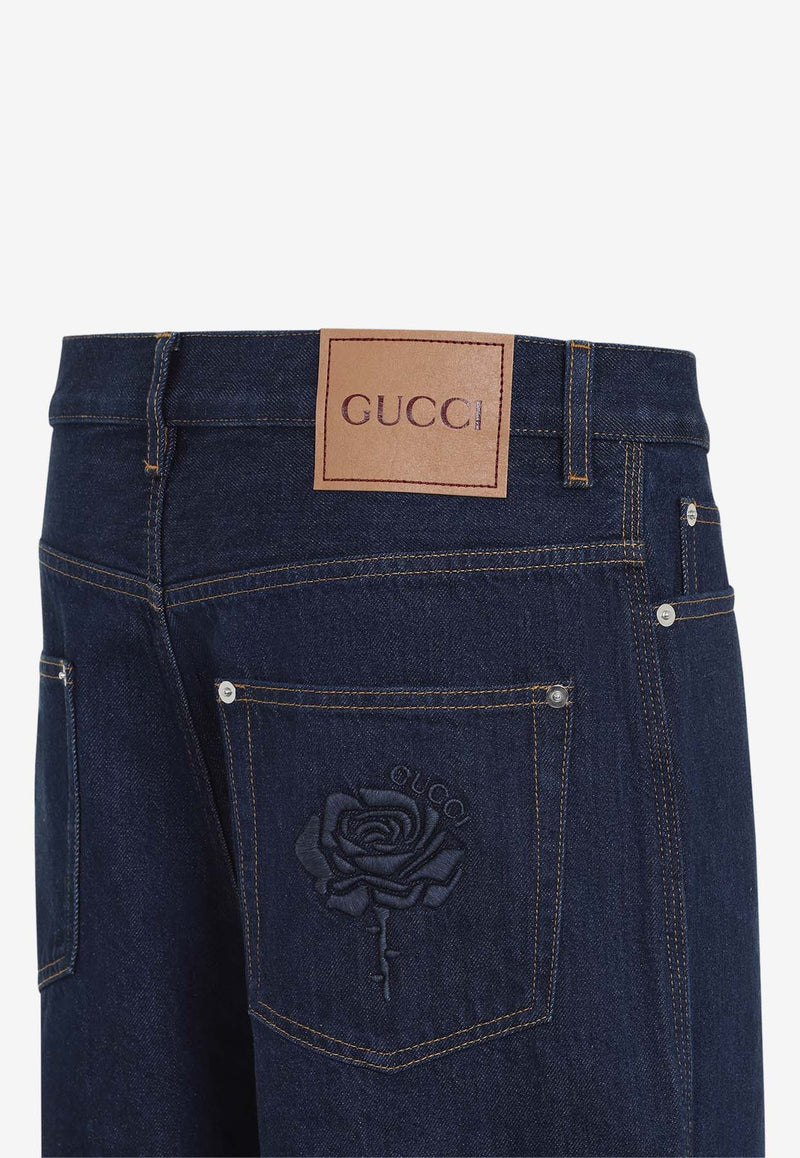 Rose Embroidered Jeans