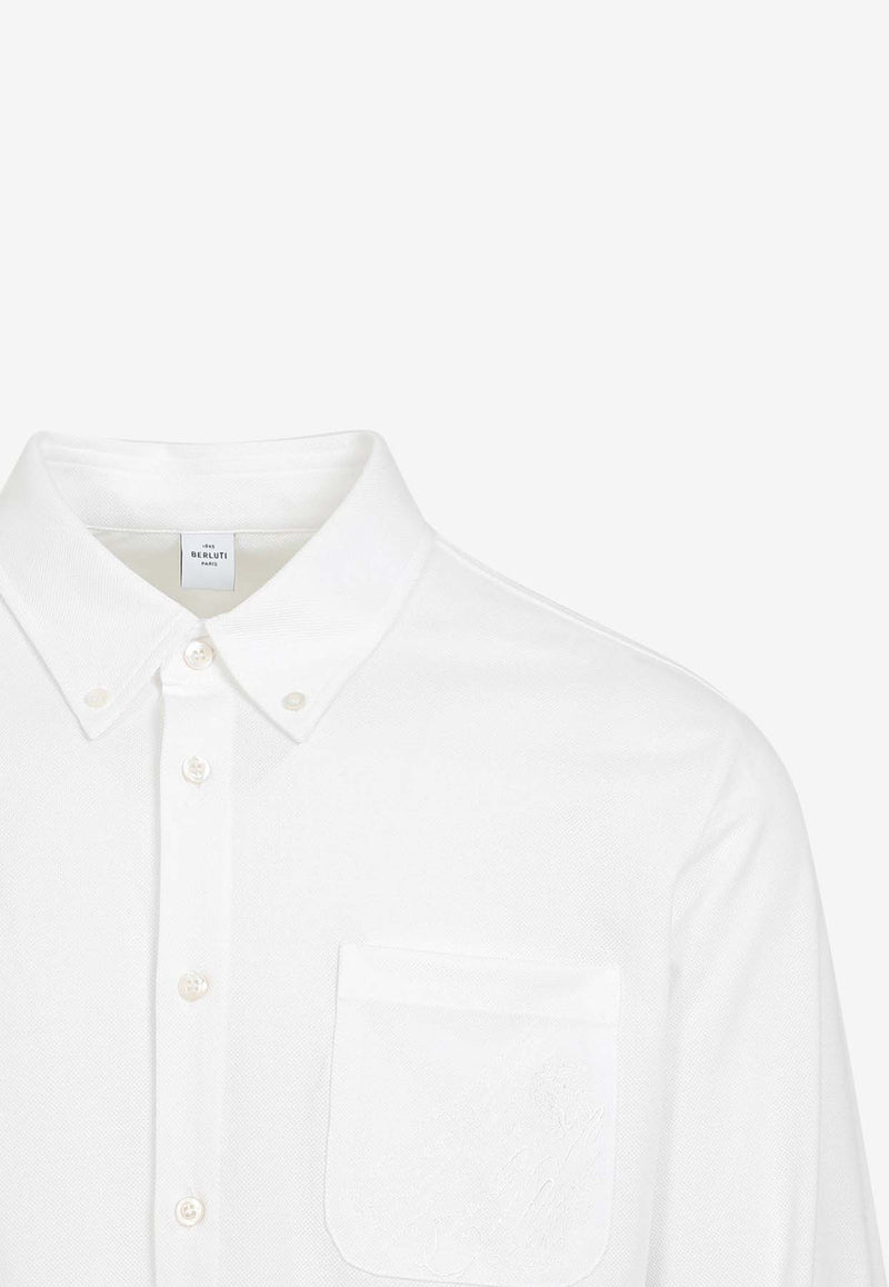 Berluti Scritto Pocket Long-Sleeved Shirt White R26JSL16.001-000 BLANC OPTIQUE