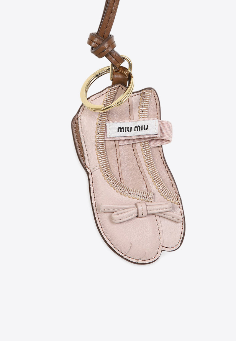 Ballet Shoe Leather Keychain