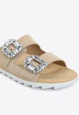 Slidy Strass Buckle Sandals