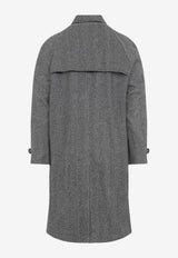 Herringbone Wool Long Coat