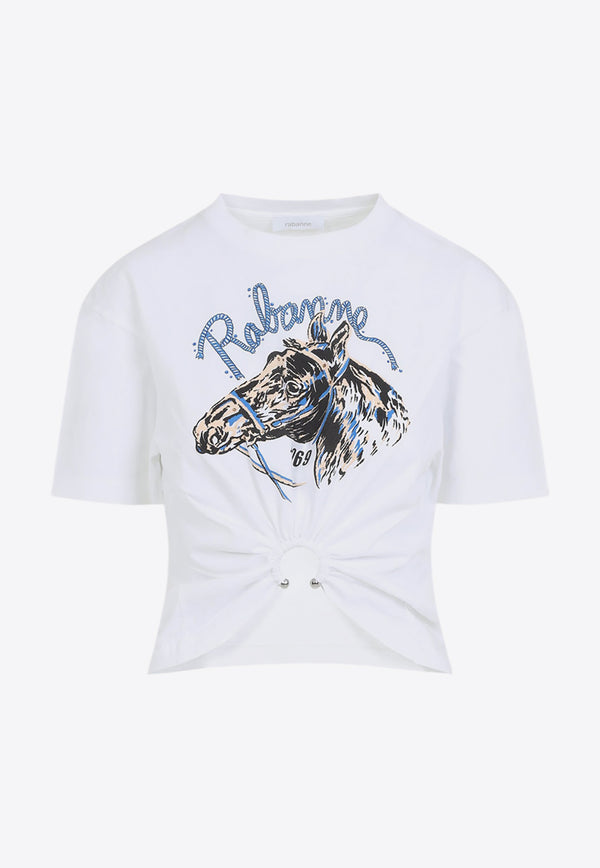 Horse Print Cropped T-shirt