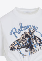 Horse Print Cropped T-shirt