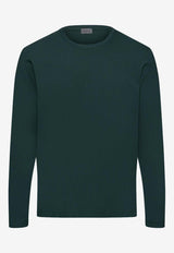 HANRO Basic Long-Sleeved T-shirt Green 075053-2743GREEN