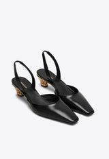 Salvatore Ferragamo Alyssa 40 Cage Heel Slingback Pumps Black 07727221CLE/O_FERRA-NR