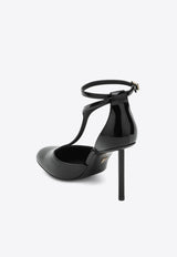 Salvatore Ferragamo Lysandra 95 T-strap Pumps in Patent Leather Black 07772081CLE/P_FERRA-NR