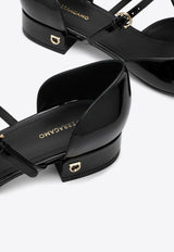 Salvatore Ferragamo Linette T-strap Ballet Flats in Patent Leather Black 07783421CLE/P_FERRA-NR