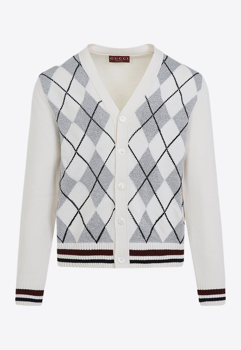 Argyle Wool Cardigan