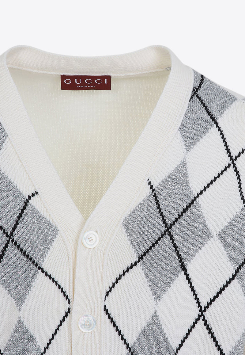 Argyle Wool Cardigan