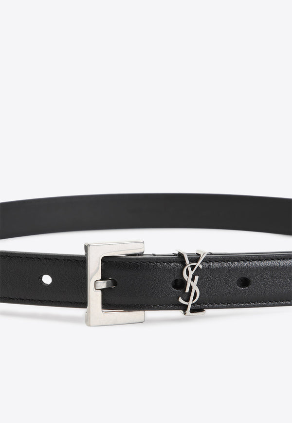 Cassandre Square Buckle Leather Belt