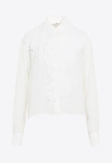 Lace Trim Long-Sleeved Shirt