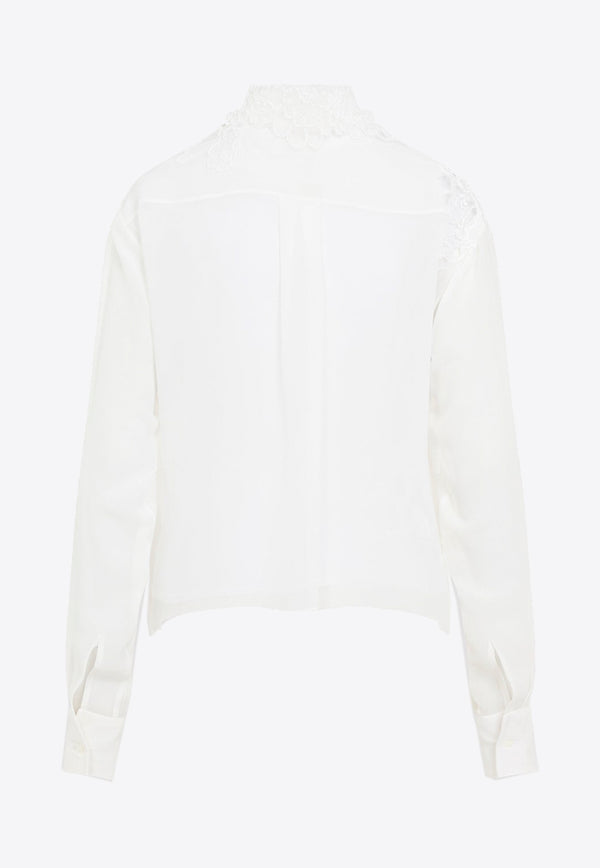 Lace Trim Long-Sleeved Shirt