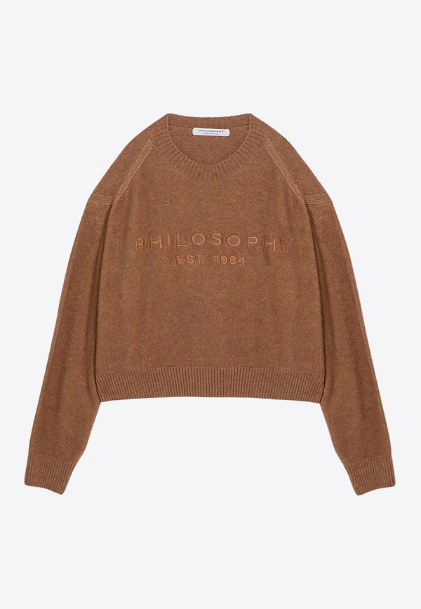 Philosophy Di Lorenzo Serafini Logo Embroidered Oversized Sweatshirt Beige 09285702/P_PHILO-A0012