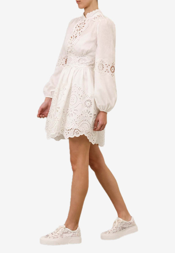 Zimmermann Acacia Broderie Anglaise Mini Dress Ivory 0981DRS252IVORY