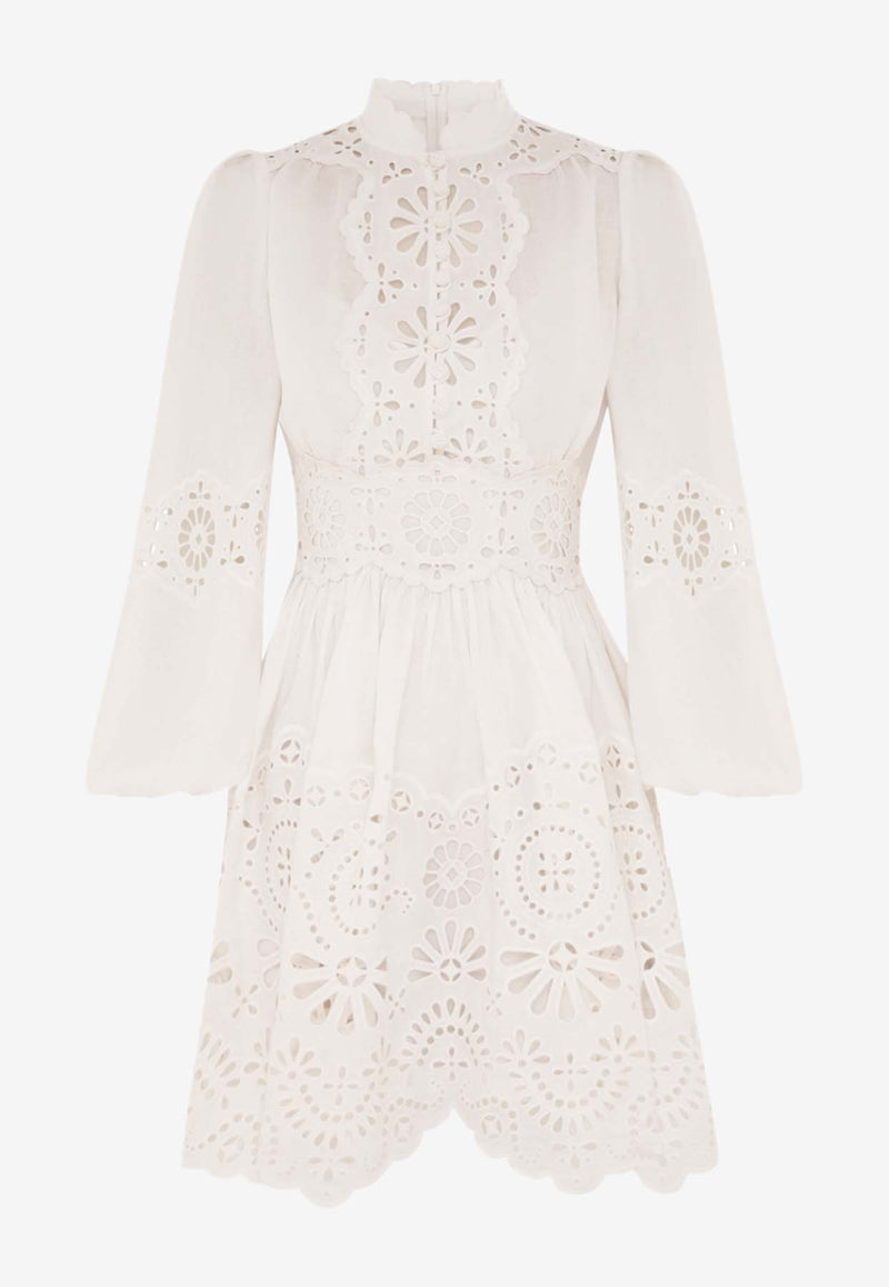 Zimmermann Acacia Broderie Anglaise Mini Dress Ivory 0981DRS252IVORY