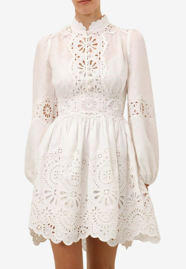 Zimmermann Acacia Broderie Anglaise Mini Dress Ivory 0981DRS252IVORY