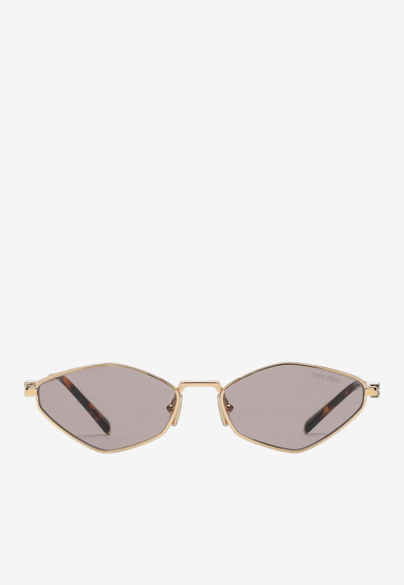 Miu Miu Miu Regard Geometric Sunglasses Mauve 0MU56ZSMET/P_MIU-5AK20I56