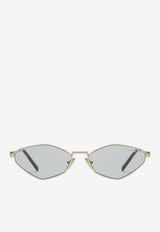 Miu Miu Miu Regard Geometric Sunglasses Gray 0MU56ZSMET/P_MIU-ZVN50K56