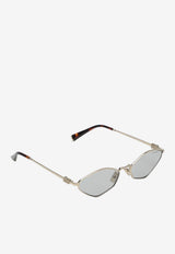 Miu Miu Miu Regard Geometric Sunglasses Gray 0MU56ZSMET/P_MIU-ZVN50K56