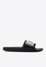 Gucci Interlocking G Slides in Leather Black