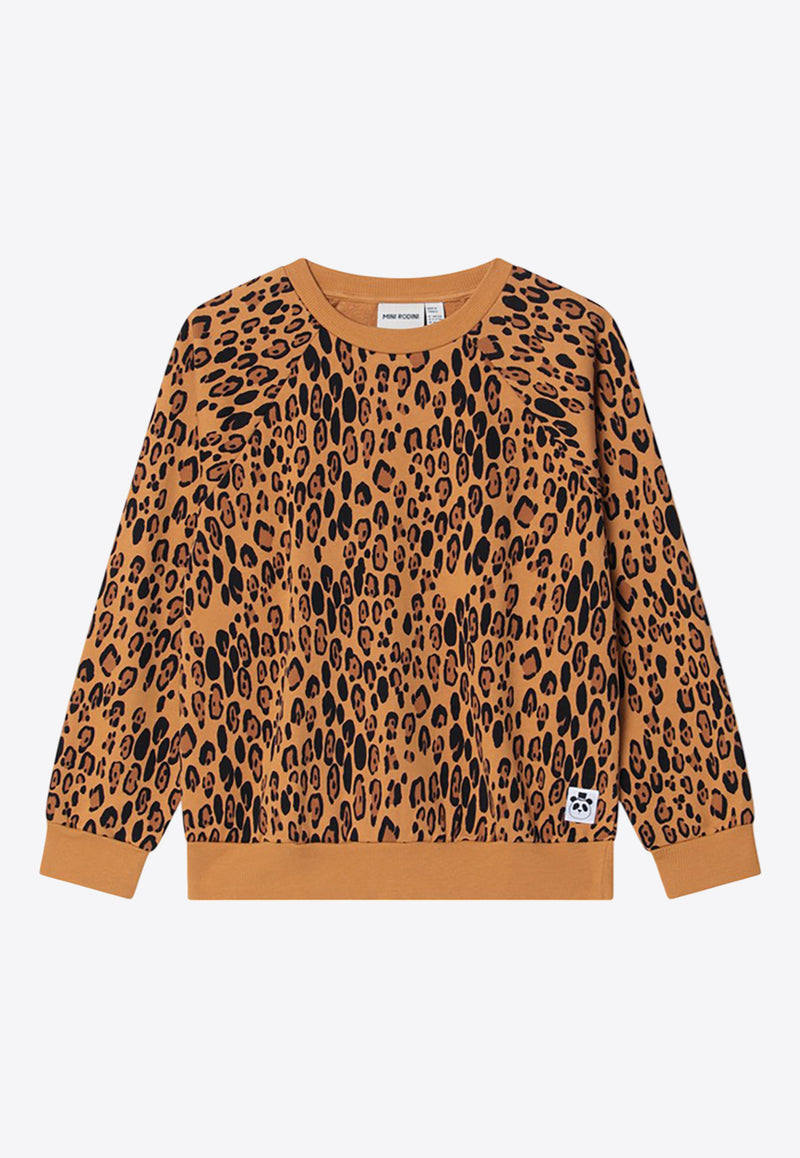 Mini Rodini Girls Leopard Print Sweatshirt Brown 1000014413CO/P_MIRO-BE