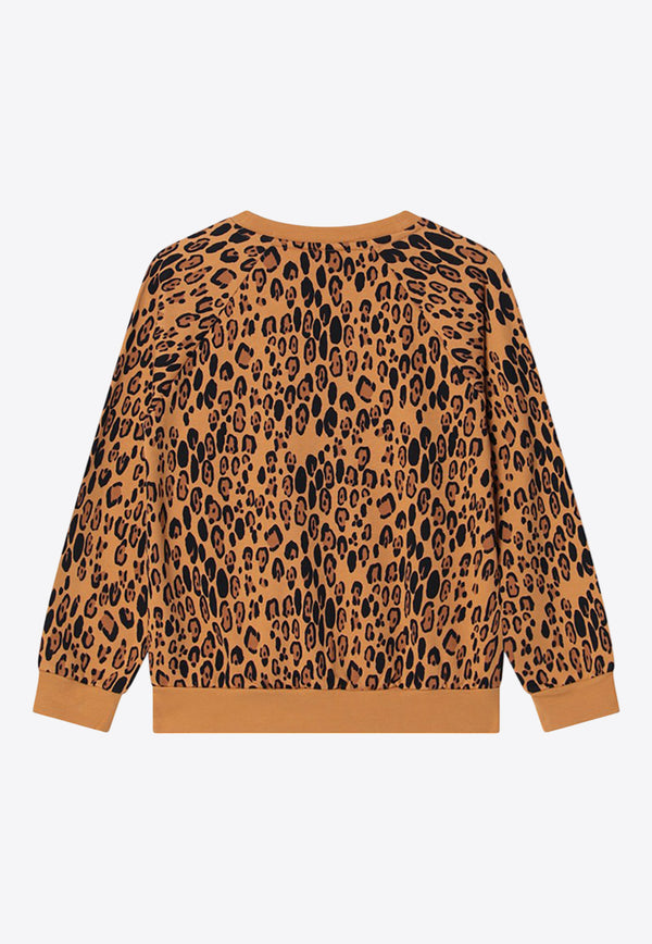 Mini Rodini Girls Leopard Print Sweatshirt Brown 1000014413CO/P_MIRO-BE