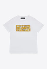 Versace Kids Kids Logo-Embroidered Crewneck T-shirt 1000239 1A10322 2WM60