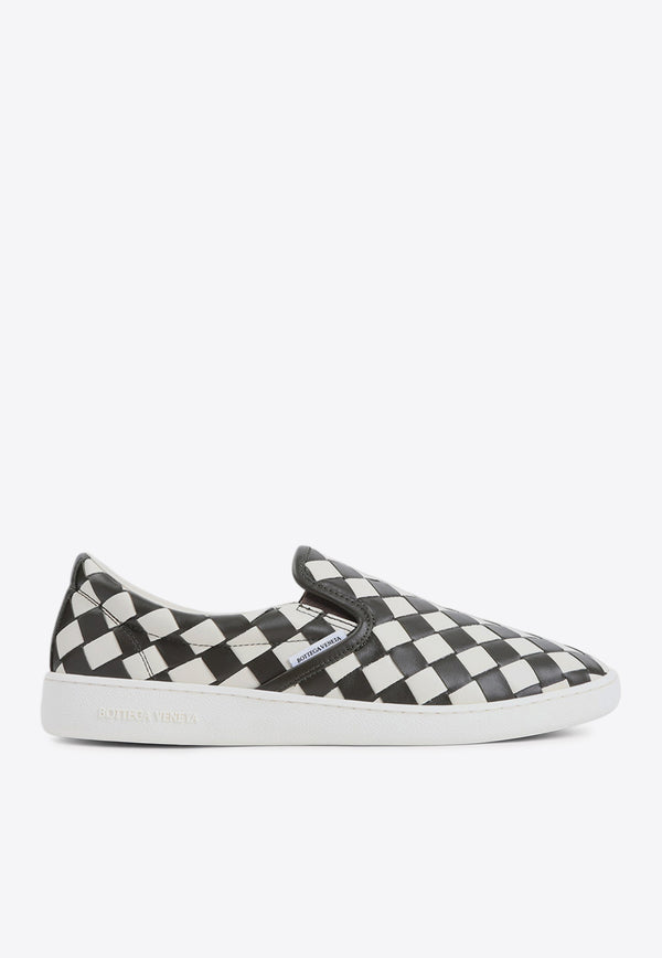 Sawyer Intrecciato Leather Low-Top Sneakers