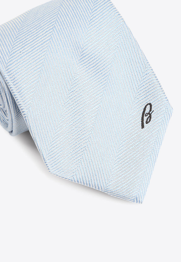 Logo-Embroidered Woven Silk Tie