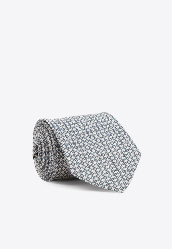 Geometric Pattern Silk Tie