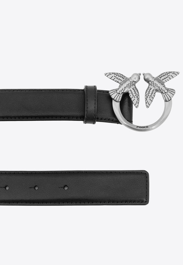 PINKO Love Birds Leather Belt Black 100125A0F1_Z99O