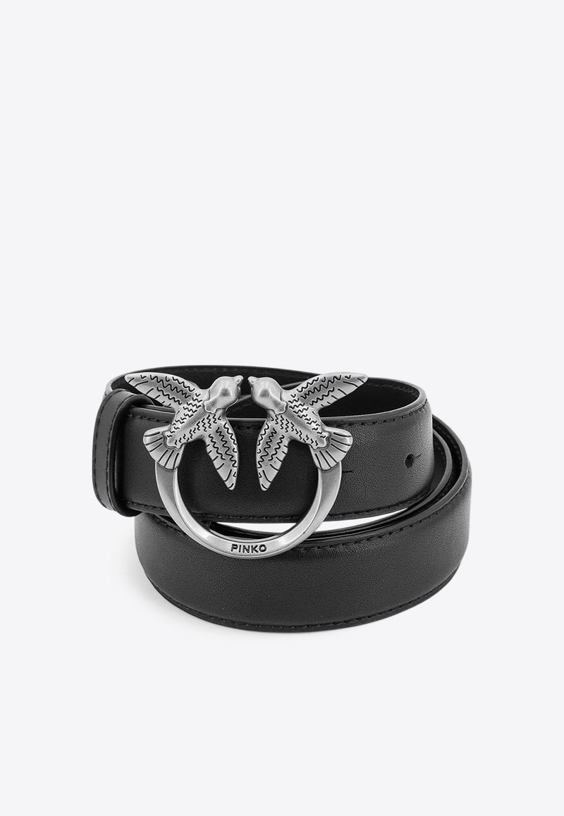 PINKO Love Birds Leather Belt Black 100125A0F1_Z99O