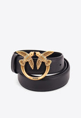 PINKO Love Birds Leather Belt Black 100125A0F1_Z99Q