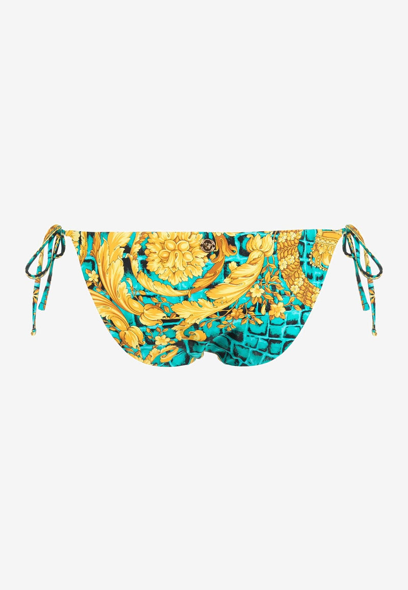 Versace Baroccodile Print Bikini Bottom Multicolor 1001407 1A09276 5X340