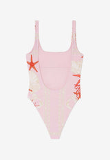 Versace Barocco Sea Print One-Piece Swimsuit Pink 1001408 1A11730 5PB50