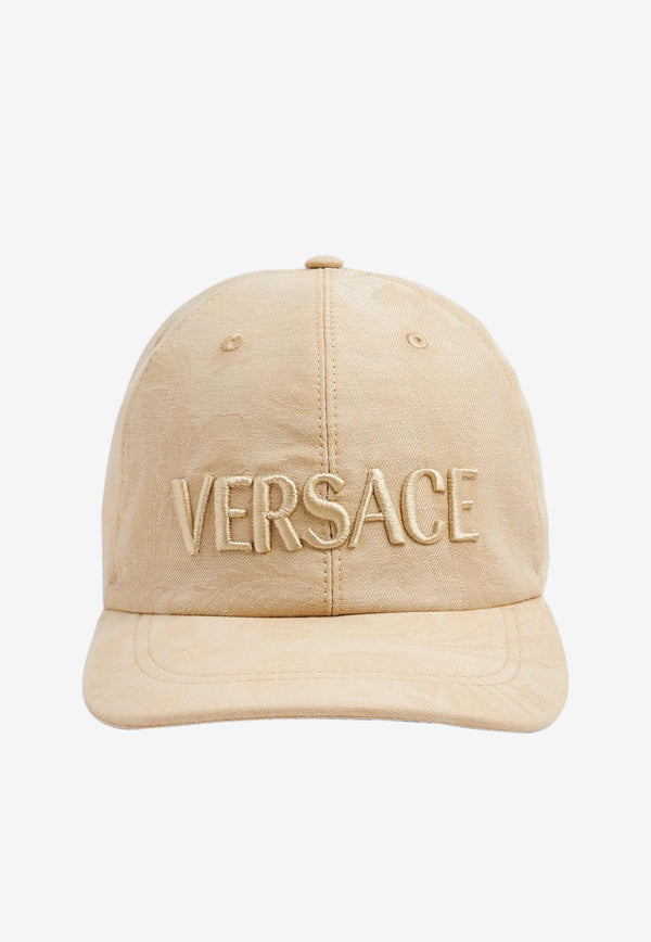 Versace Logo Embroidery Cap Beige 1001590 1A08024 1K140