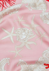 Versace Barocco Sea Print Silk Scarf Pink 1001600 1A11518 5PB50