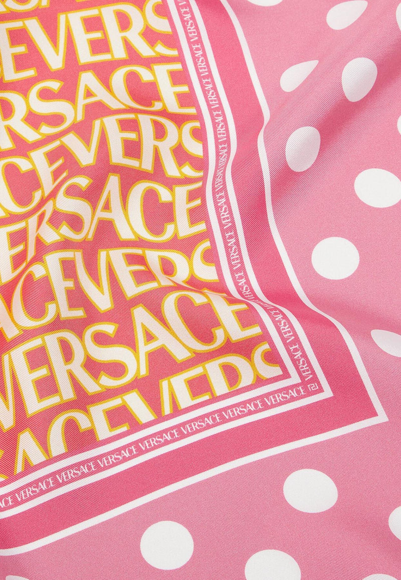 Versace Polka Dot Silk Foulard Pink 1001601 1A08227 5P150