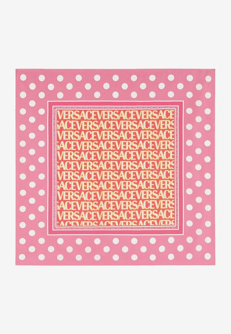 Versace Polka Dot Silk Foulard Pink 1001601 1A08227 5P150