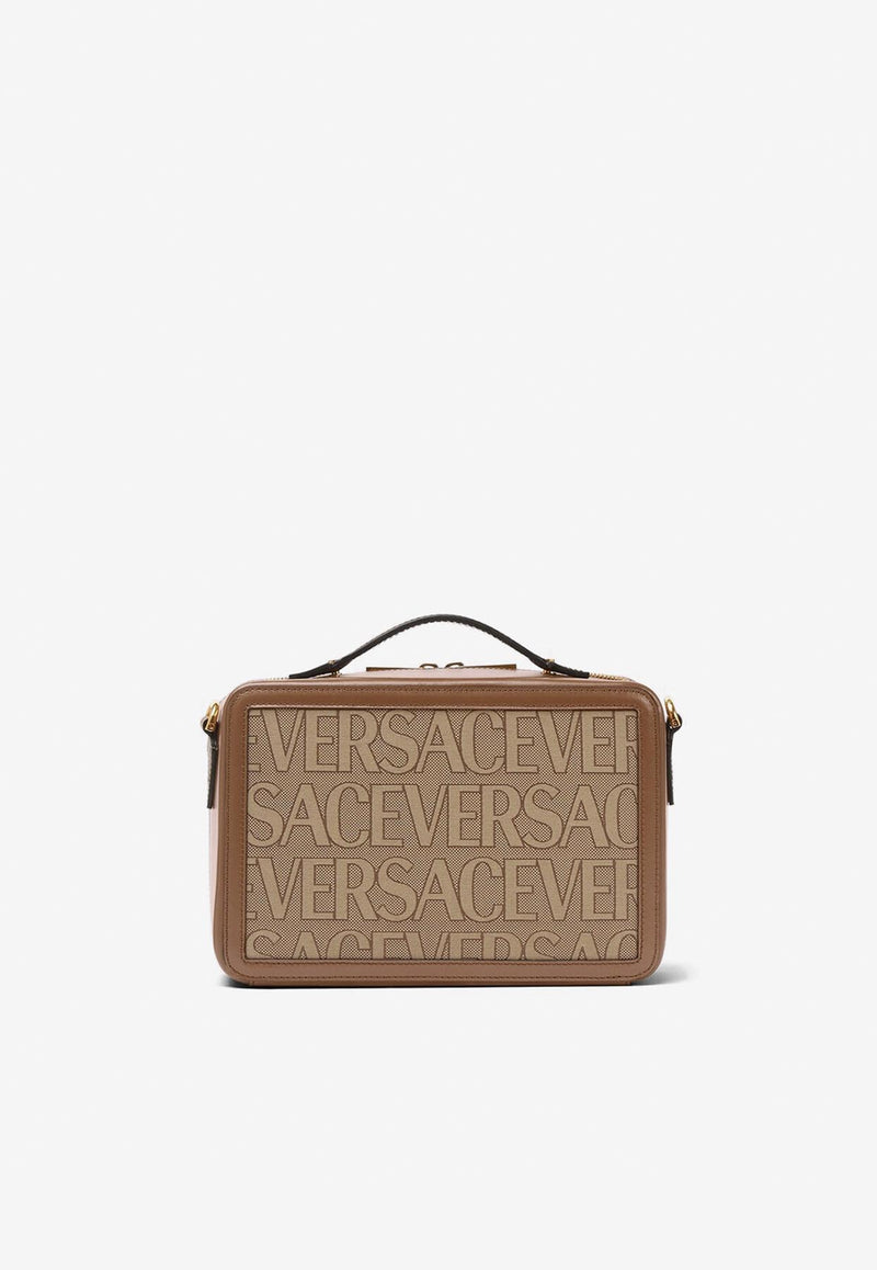 Versace All-Over Logo Messenger Bag Brown 1001769 1A07951 2N24V