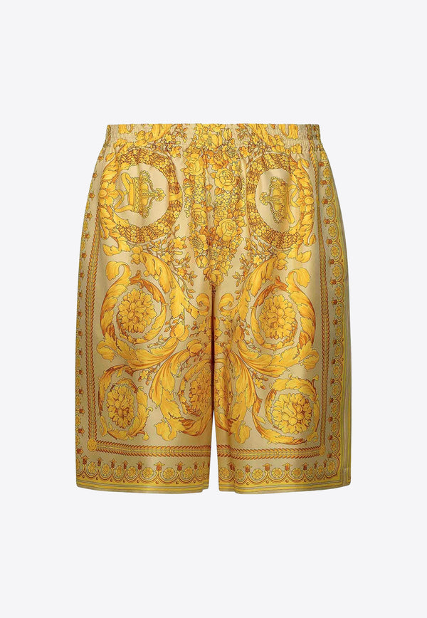 Versace Barocco Print Silk Shorts 1002476 1A03044 5K410 Multicolor