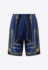 Versace Knot Print Silk Shorts 1002476 1A09762 5U170 Multicolor