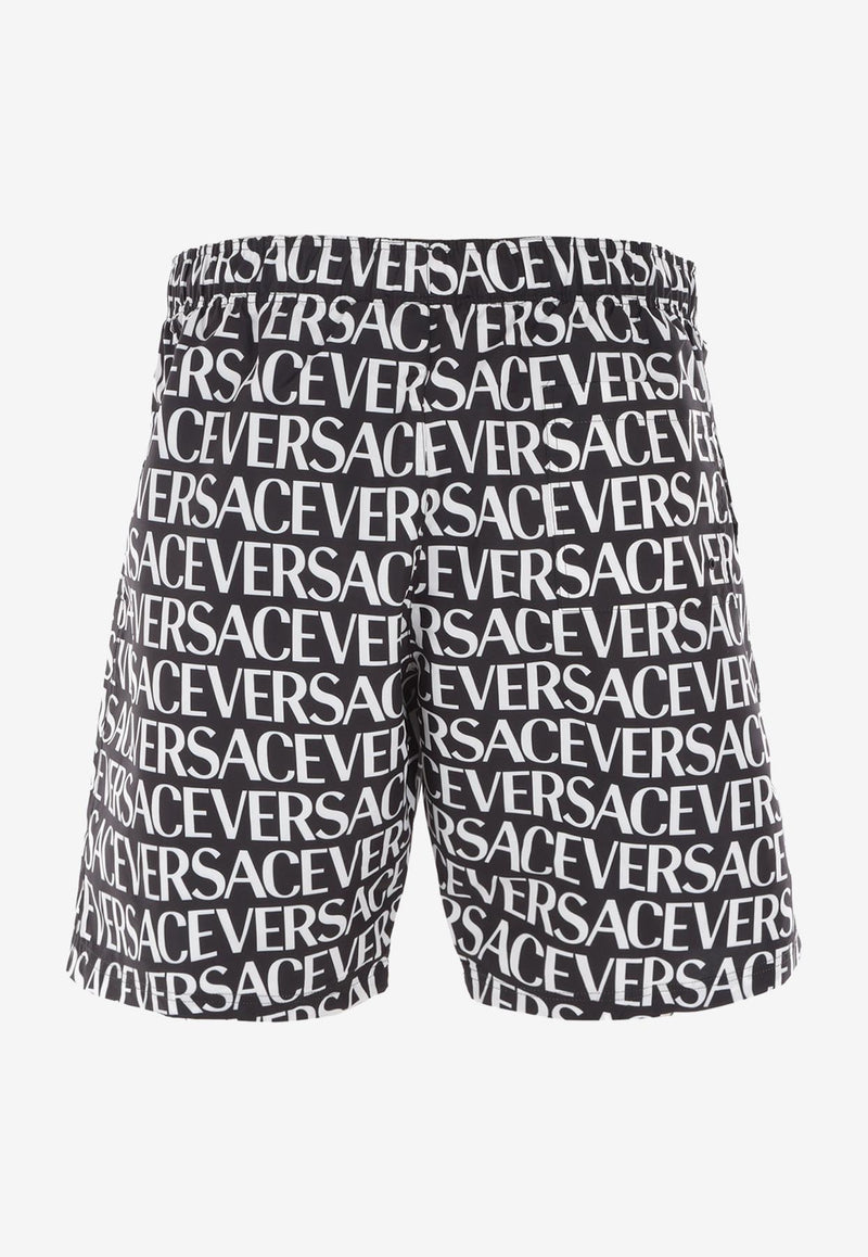 Versace All-Over Logo Bermuda Shorts Monochrome 1002517 1A06993 5B040