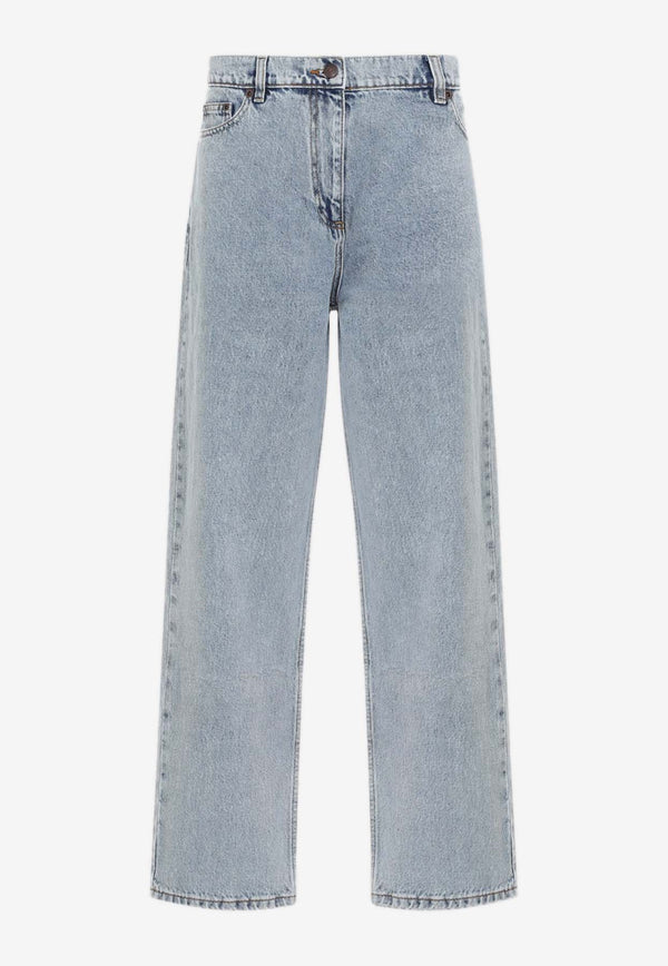 Washed Straight-Leg Jeans