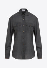 Long-Sleeved Wool Shirt