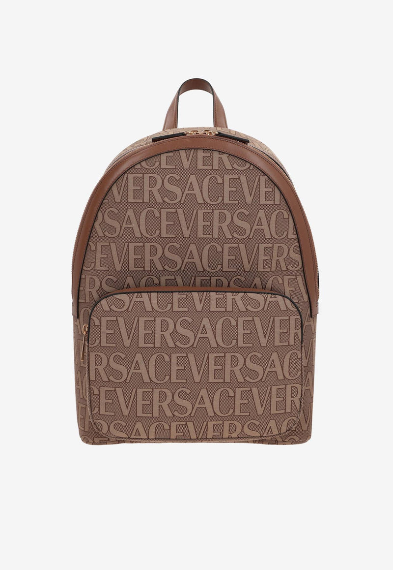 Versace All-Over Logo Backpack Beige 1007703 1A07951 2N24V